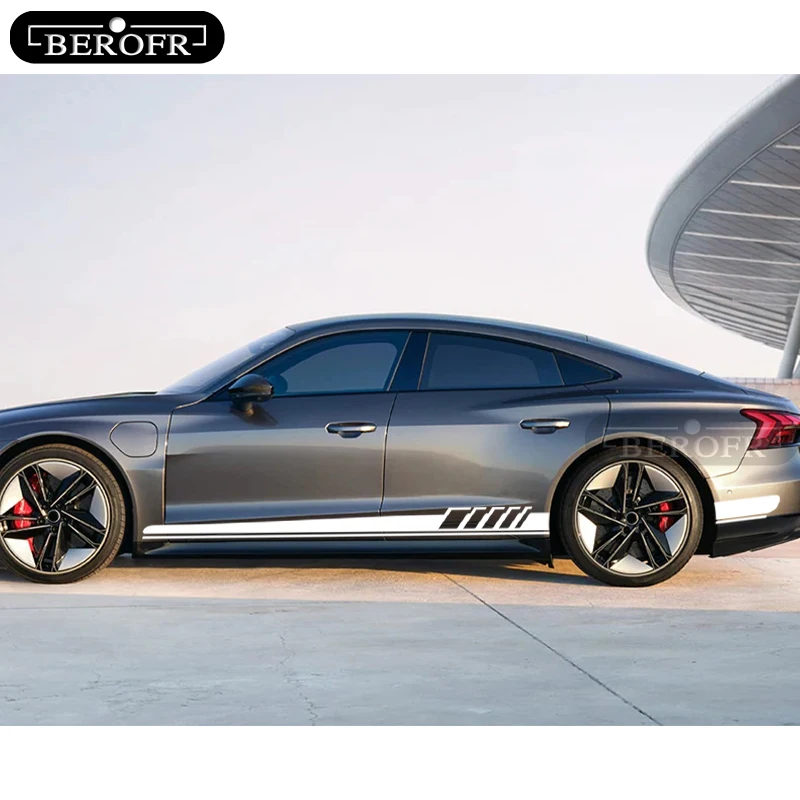 Клейкая полоса для боковой двери автомобиля из винила для стилизации Audi A3 8P 8V A4 B6 B8 B7 A6 C5 C6 C7 Q5 Q7 TT аксессуары 2 шт. на.