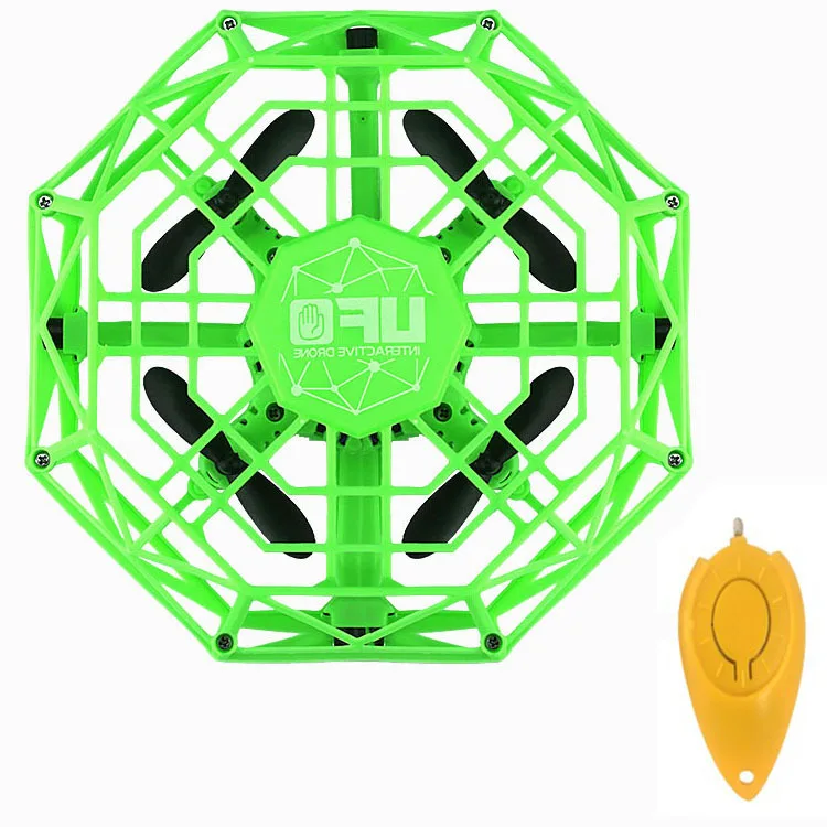 green НЛО Квадрокоптер, новинка, экзотическая детская игрушка, подарок для рук, индукция, креативный usb зарядка, подарки для детей, USB гаджеты - Цвет: green