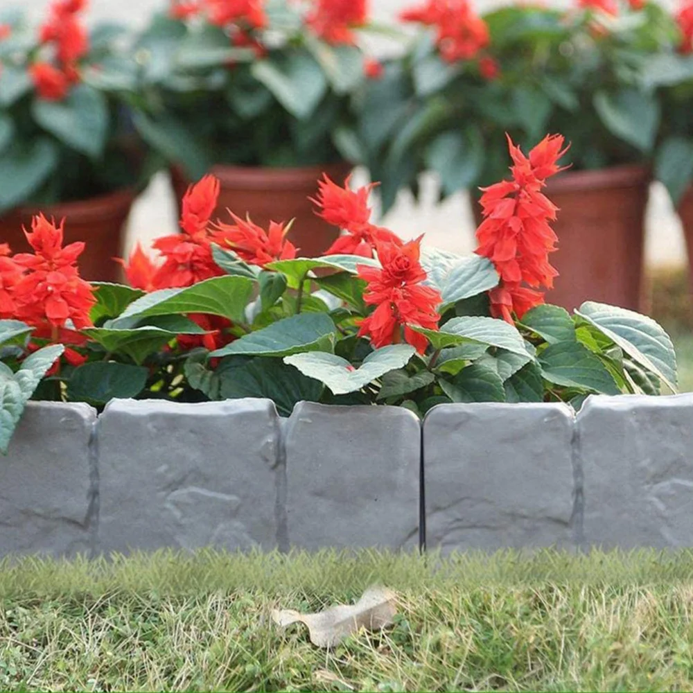 

30Pcs Stone Effect Lawn Edging Plant Border Garden Flower Bed Border Edge