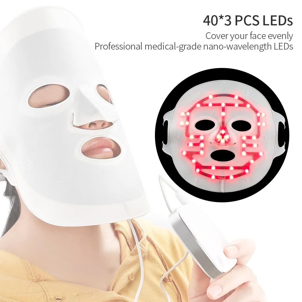 3 цвета силиконовая маска для лица косметический инструмент омоложения фотон