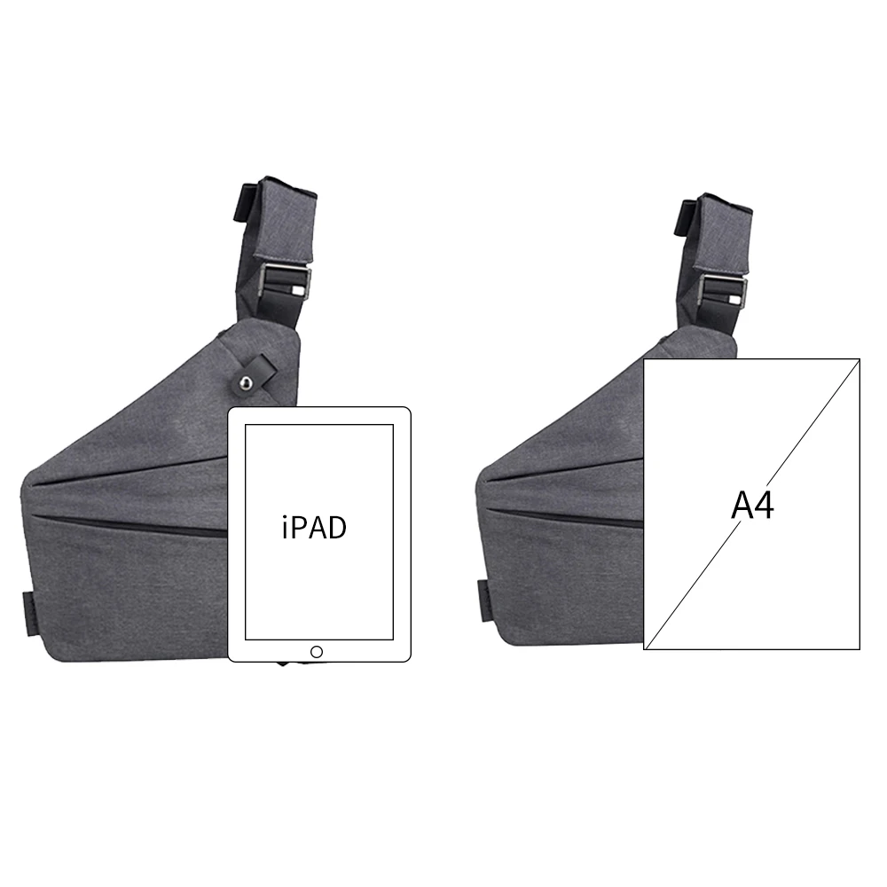 

Business Men Personal Pocket Shoulder Messenger Bags Travel Sports Chest Handbag Anti Theft Strap Digital Storage Crossbody Bag