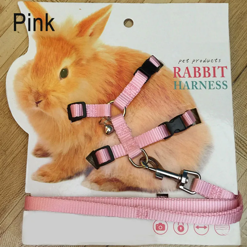 

Pet Rabbit Soft Harness Leash Adjustable Bunny Traction Rope for Running Walking TWEL889