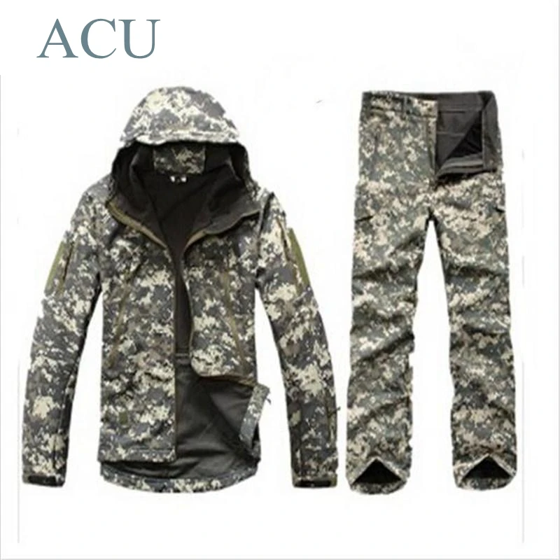 Акулья кожа мягкий корпус Мужская Тактическая Военная Униформа охотничья одежда
