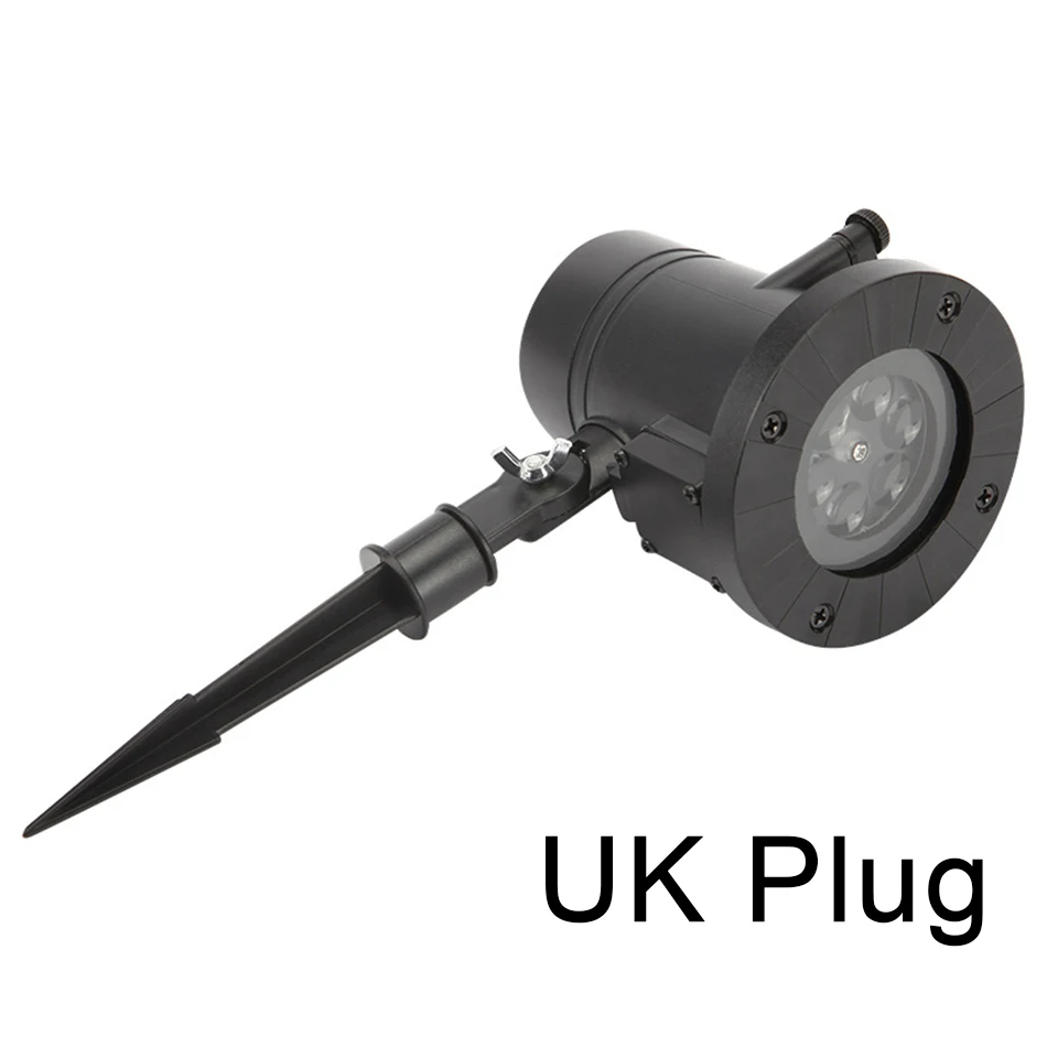 UK Plug TTLIFE, Рождественский светодиодный прожектор в виде снежинок, душевой светильник, уличный ландшафтный светильник, 12 шт., Рождественский Декор, рождественские подарки - Цвет: UK Plug