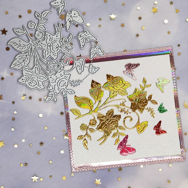 

Butterflies Flowers Metal Cutting Dies Stencil DIY Scrapbooking Album Paper Card Template Mold Embossing Craft Decoration