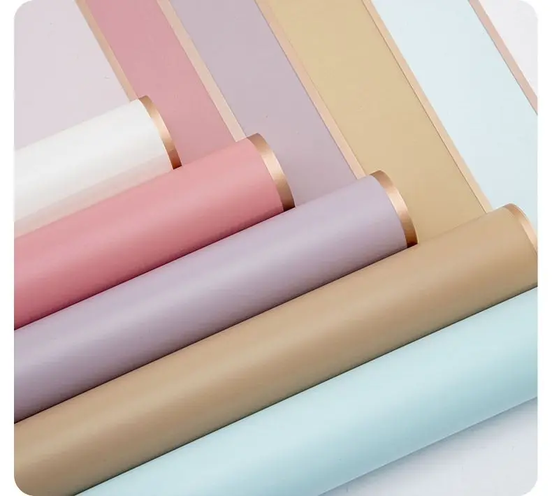 20 шт./лот оберточная бумага с золотыми краями в виде роз полупрозрачная