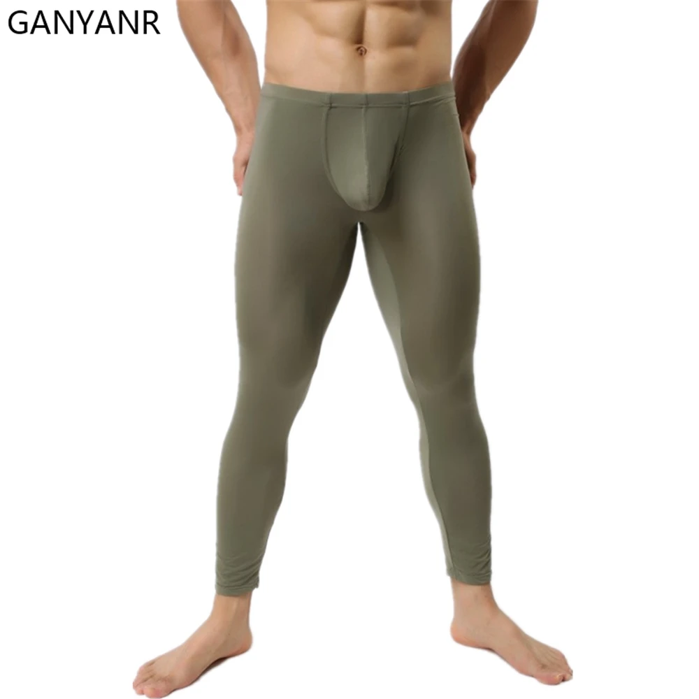 GANYANR Running Tights Men Compression Leggings Gym Sportswear Fitness Sport Pants Sexy Basketball Jogging Exercise Athletic