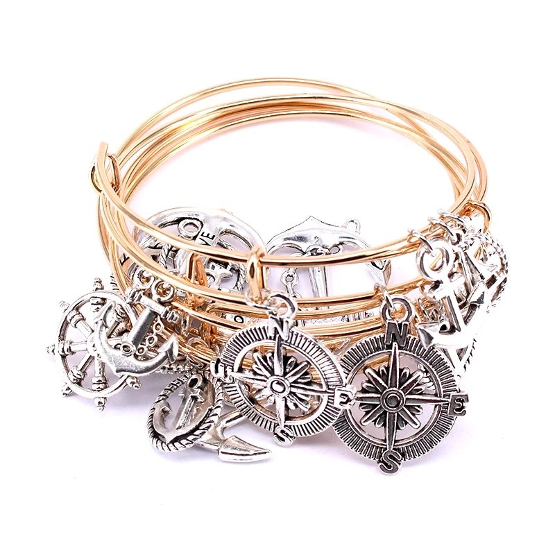 Браслеты женские из проволоки разные стили шт. Набор браслета 5 браслеты якорь