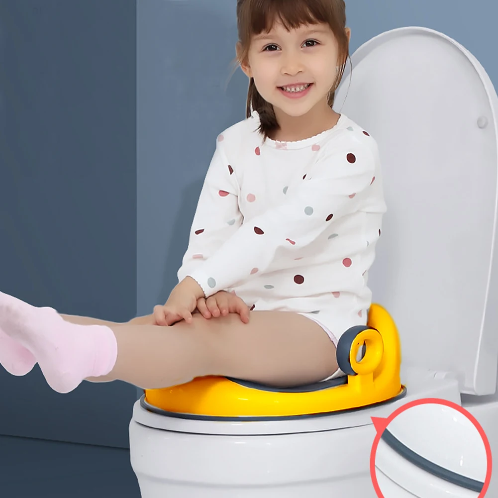 

Training Tool PU Easy Clean Kid Toilet Seat Home Bathroom Anti Slip Soft Cushion Accessories Smooth Durable Universal Boys Girls