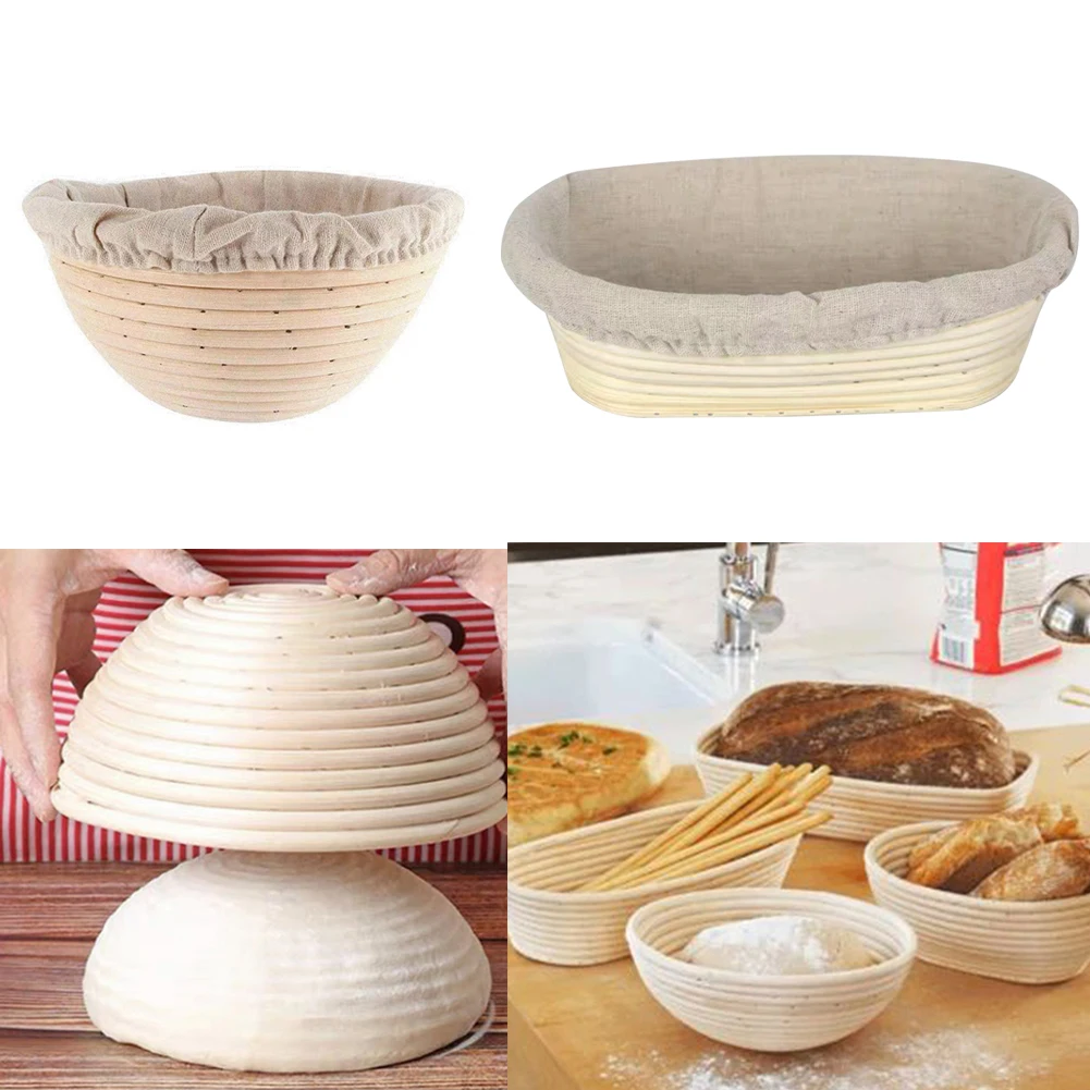 

Bread Fermentation Rattan Basket Proofing Country Bread Baguette Dough Baskets Storage Container Wicker Basket Supplies