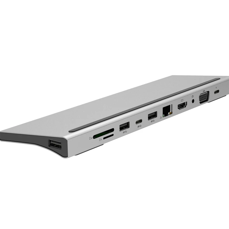 USB C концентратор для USB3.0 TF SD ридер HDMI VGA RJ45 3 5 аудио мини DP док станция MacBook Pro type 11