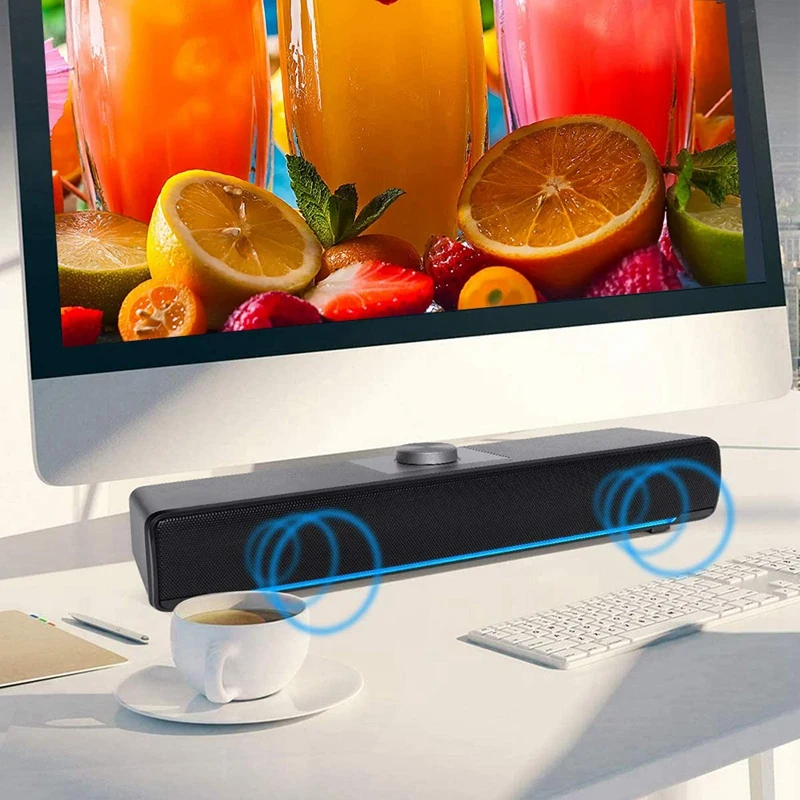 Колонки для ПК компьютерные колонки проводная звуковая панель USB светодиодные с
