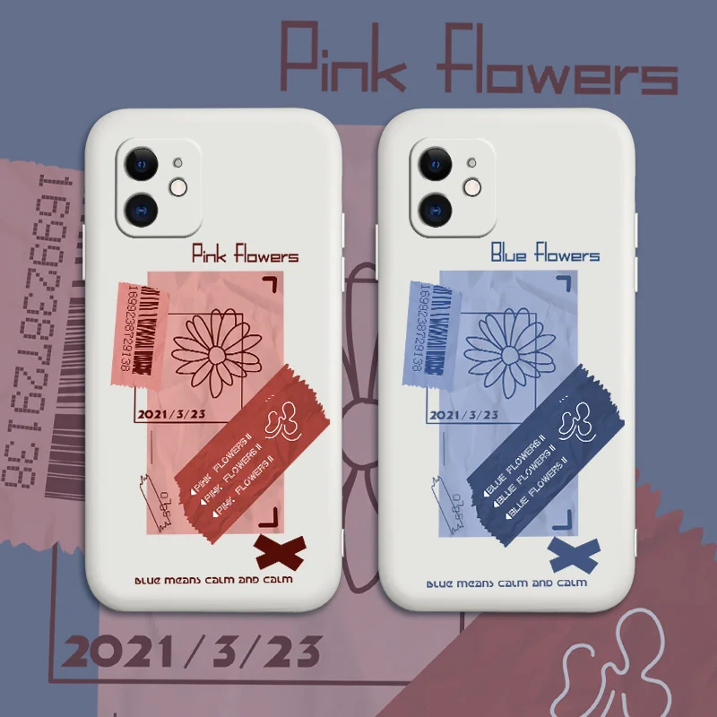 

Graceful Daisy Phone Case For iPhone 12 Pro Max 11 X XS XR XSMAX SE2020 8 8Plus 7 7Plus 6 6S Plus Liquid Silicone Cover