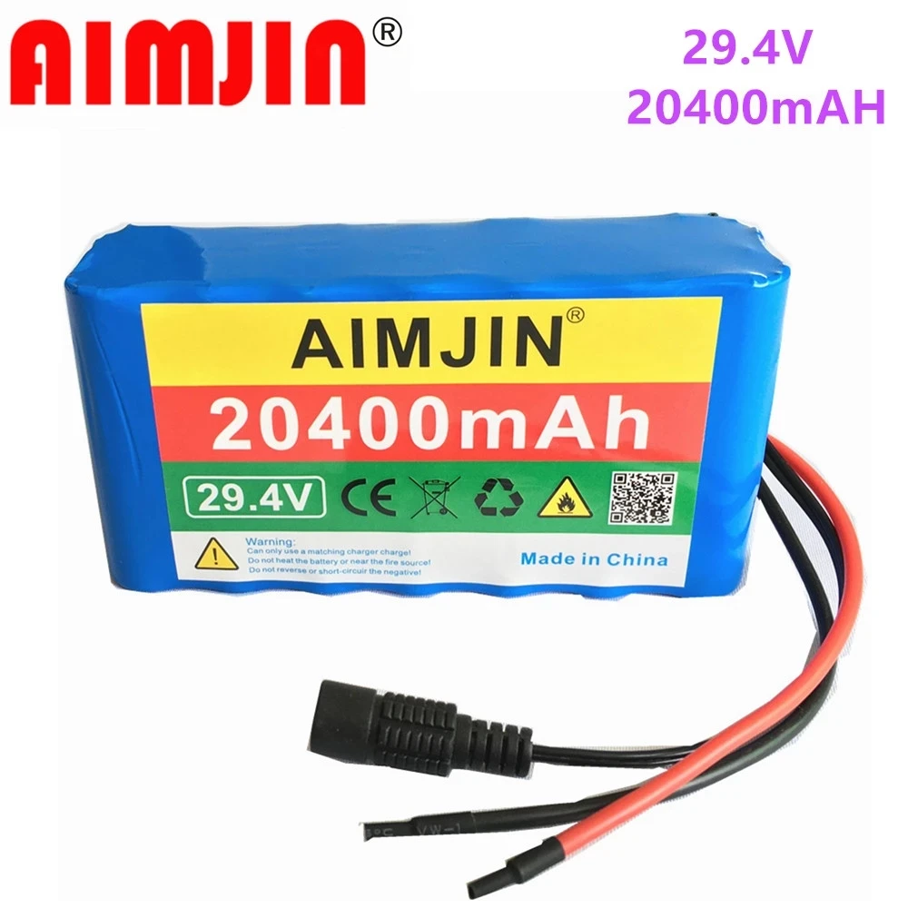 

7s2p lithium ion battery 29.4V 20400mah 18650v electric bicycle and moped