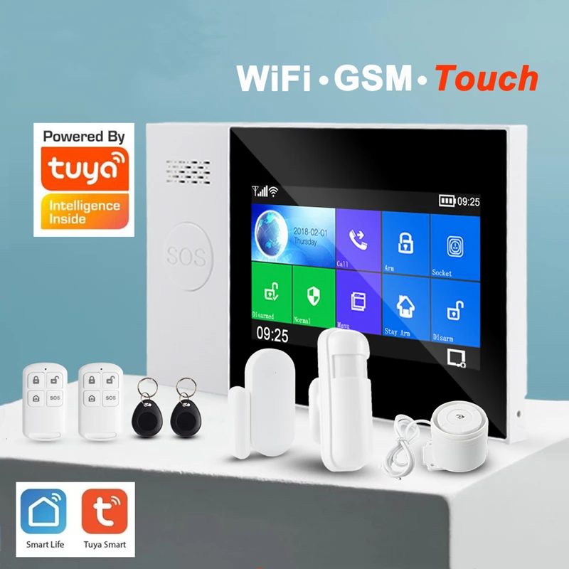 Tuya сигнализация Wi Fi GSM GPRS Беспроводной домашней охранной сигнализации Alexa с