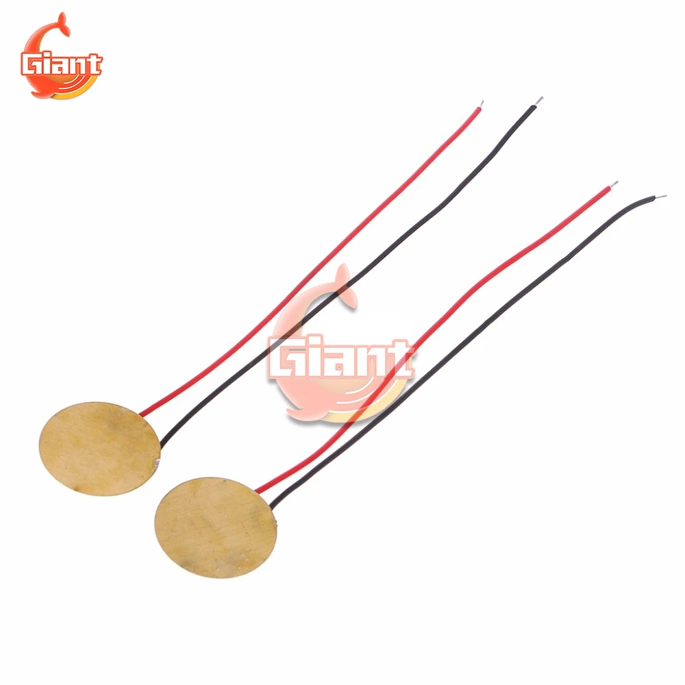 

Dia 15mm Piezo Ceramic Wafer Plate 27MM Piezoelectric Ceramic Buzzer with 100MM Lead Cable For Buzzer Loudspeaker Aluminum Shell