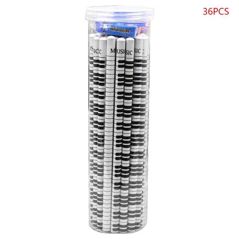 

QX2B 36pcs Musical Note Pencil Pen 2B Standard Piano Notes Writing Drawing Stationery