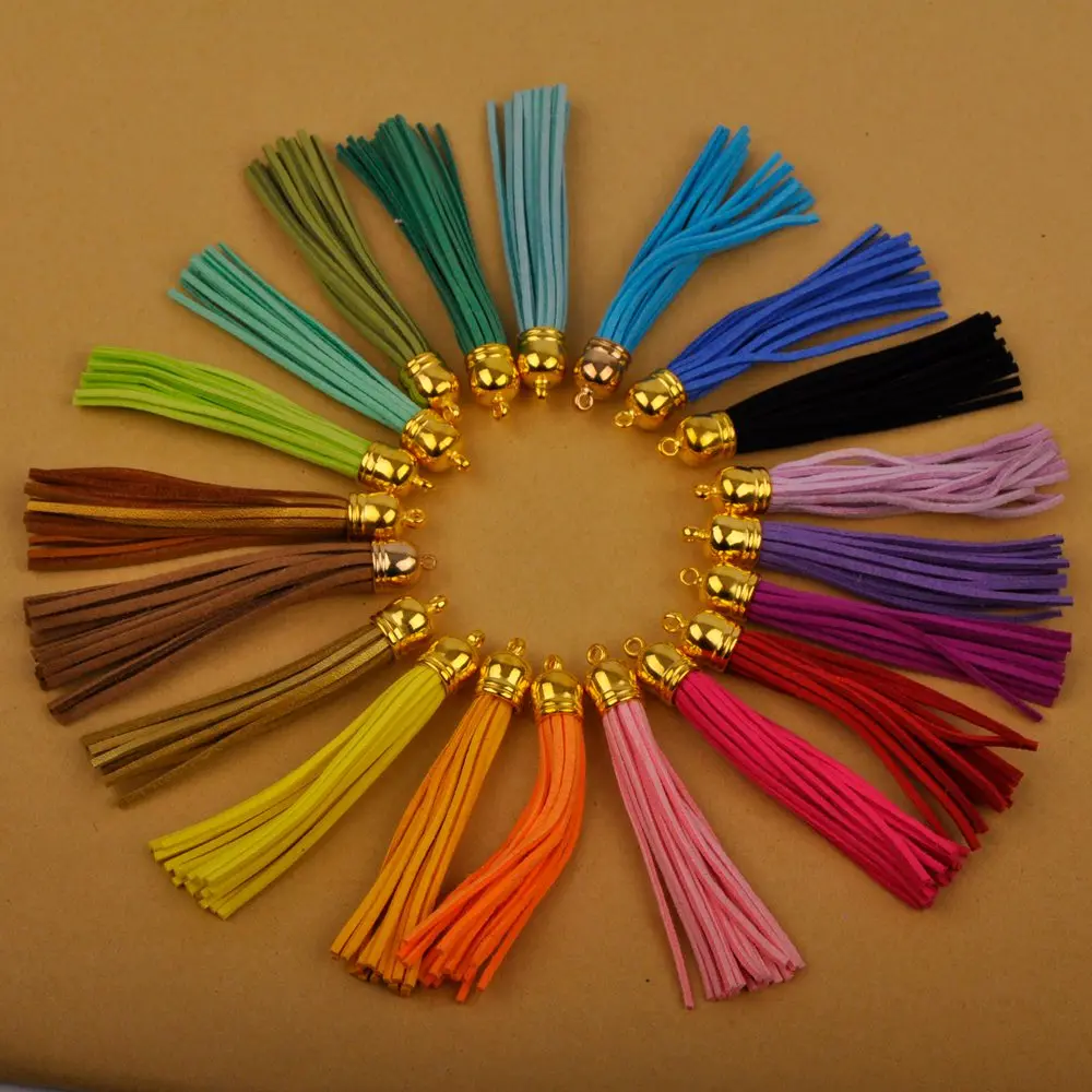 

200pcs Tassels Vintage Leather suede tassel phone tassels for DIY Craft jewelry findings pendant earrings accessories