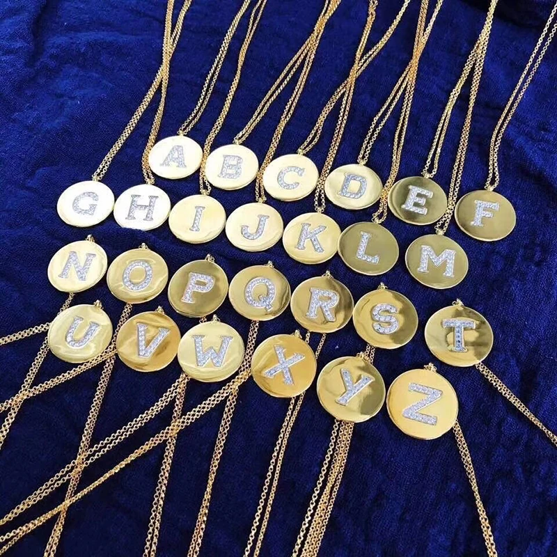 

FY765 2021 New Arrival Fashion Personalized Necklace Copper High Quality CZ A-Z Letter Necklace Best Gift for Lover