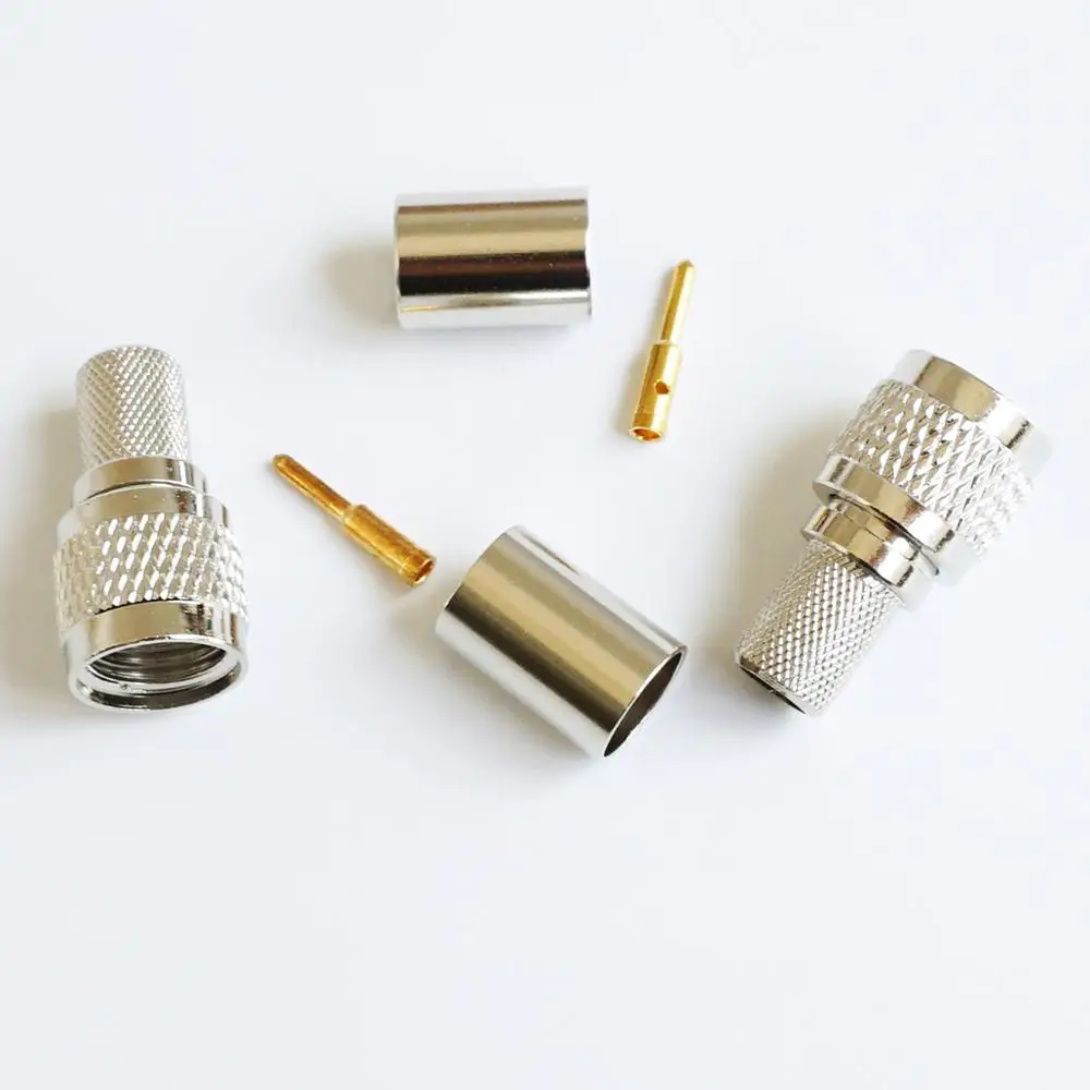 miniUHF MINI UHF Male Plug RF Coax Connector Socket Crimp for RG5 RG6 LMR300 RG304 5D-FB Coaxial Straight Nickel plated - купить по