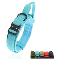 tactical dog collars adjustable military heavy duty metal buckle collar with control handle quick release soft lining