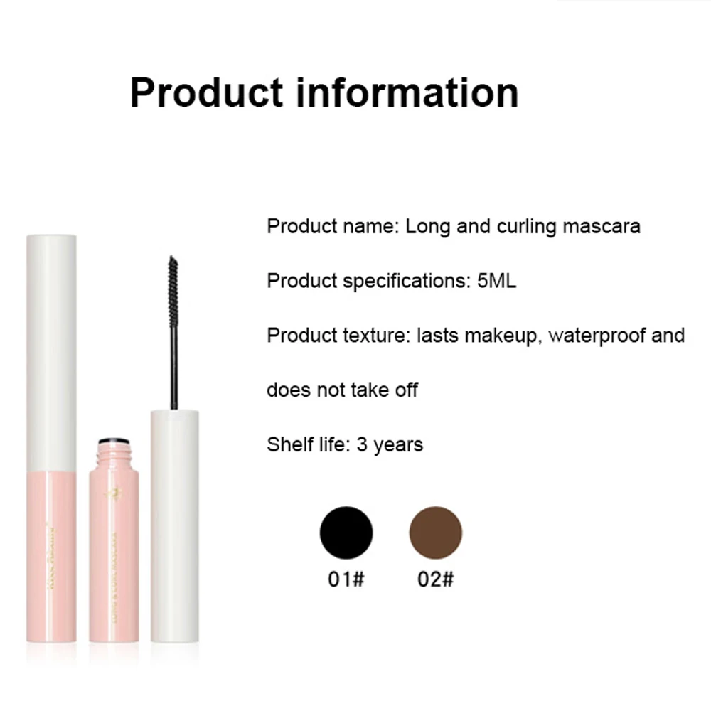 

Ultra-fine Mascara Waterproof Non-smudge Natural Thick Curling Fine Brush Mascara Curling Fiber Lashes Eye Cosmetic Makeup Tool