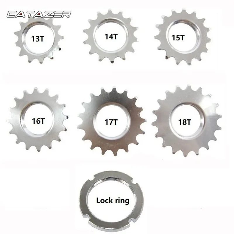 13T/14T/15T/16T/17T/18T Fixed Gear One Speed Bicycle Wheel Cogs Sprocket & Lockring For Fixie Track Bike Hub