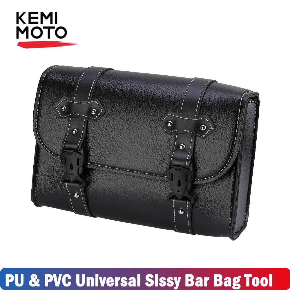 Черная сумка для седла из искусственной кожи инструментов Touring Sportster Dyna Honda Для