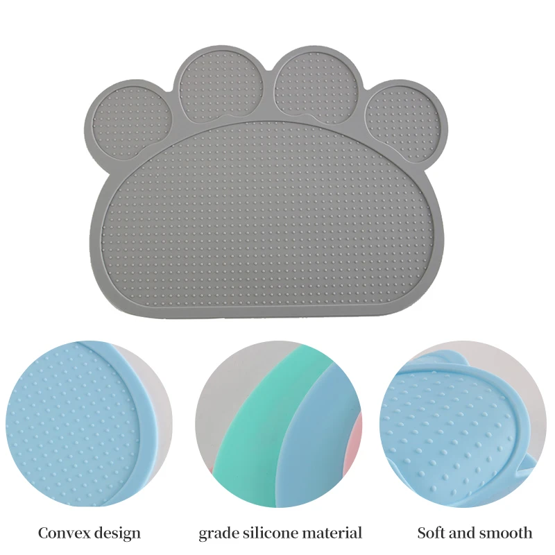 Водонепроницаемый коврик для питомцев однотонный силиконовый миска кормления