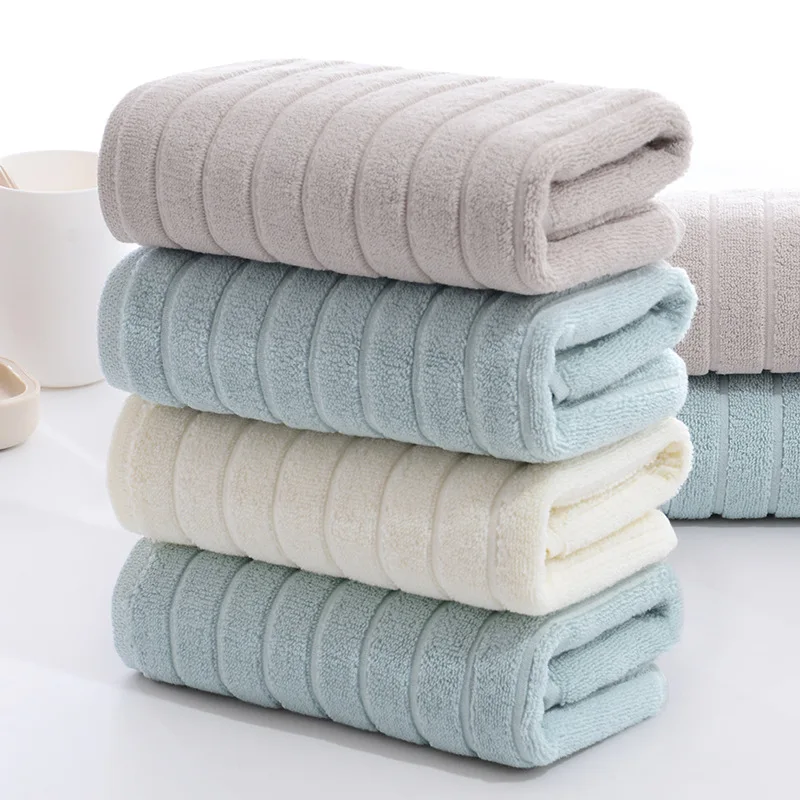 

Однотонное быстросохнущее Хлопковое полотенце в полоску для взрослых и детей, 1 шт.