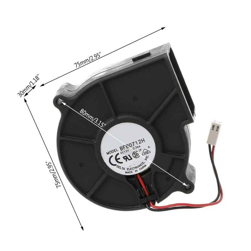 

For Delta BFB0712H 7530 DC 12V 0.36A Projector Blower Centrifugal Cooling Fan