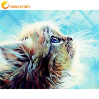 chenistory cat paint by numbers pictures animal coloring for drawing on canvas diy kits for adults painting by numbers decor art