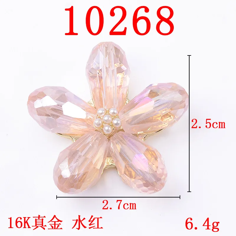 30pcs High grade sweet crystal pendant earrings accessories DIY earrings bracelets materials alloy accessories color protection
