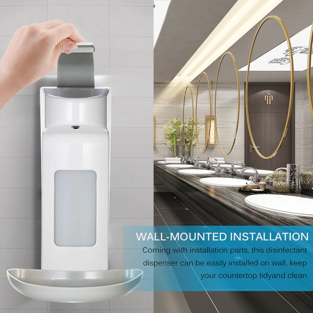 

New 1000 Ml Wall Dispenser Soap Dispenser Disinfection Press Dispenser Plastic Pump Wall-Mount Shower Bath Shampoo Dispenser