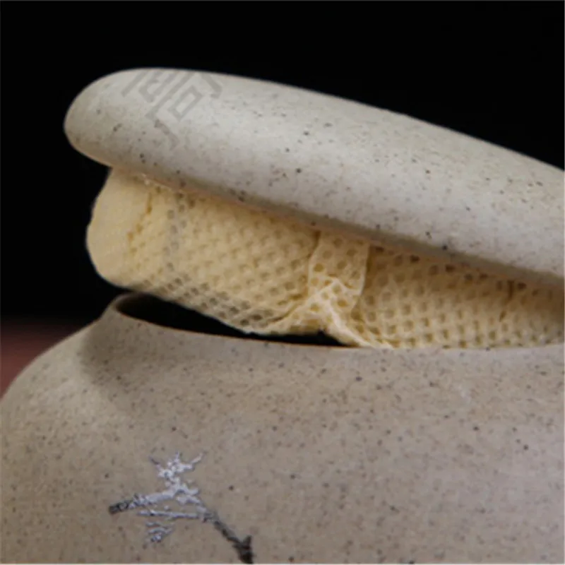 Творческий сырой Керамика Чай горшок уплотнительный колпачок ПУ эр упаковочной