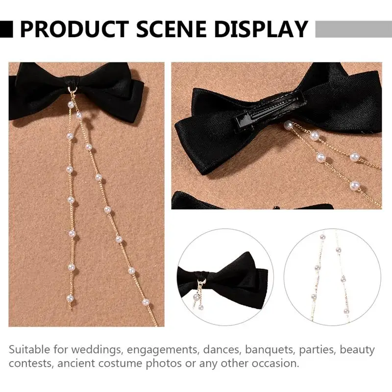

1pc Double Hairpin Attractive Exquisite Fashion Pearl Hair Chain Hairpin Women Hair Accessories