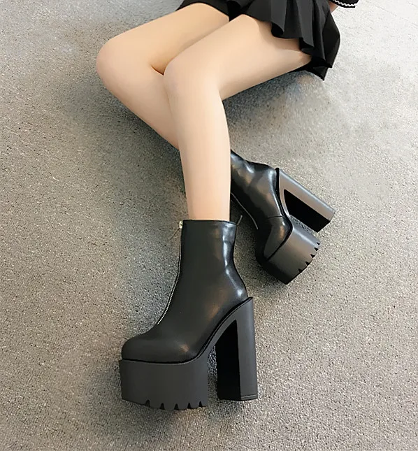 Новые рыцарские ботинки Qiu dong для сцены на толстой подошве толстом каблуке