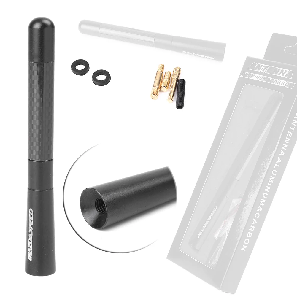 

Черная 4,7 дюймовая короткая автомобильная антенна из углеродного волокна с логотипом Mazdaspeed подходит для Mazda 2 3 6