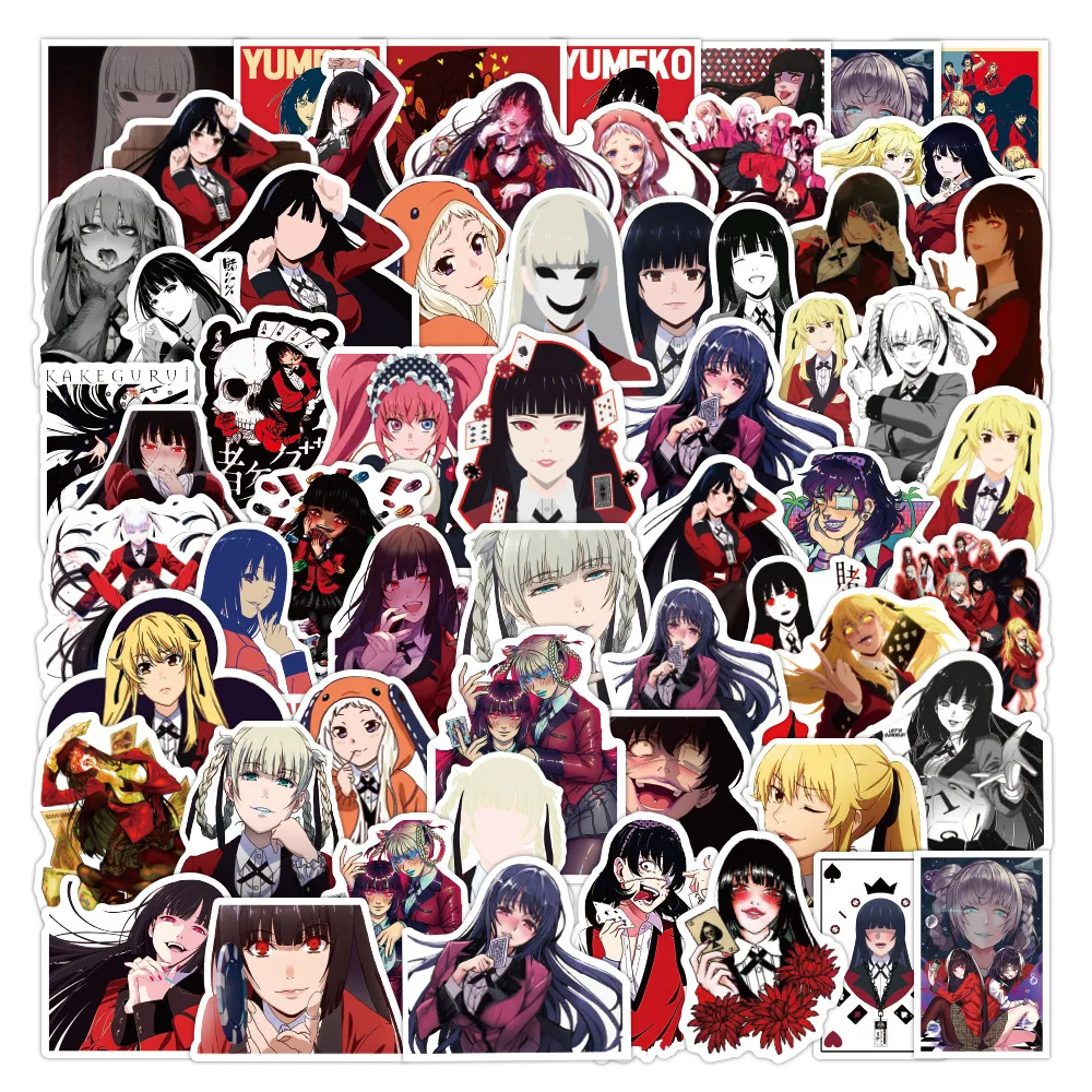 

100 шт. Kawaii аниме Kakegurui Граффити стикер s для ноутбука багаж Гитара Телефон Кубок автомобиля скрапбук DIY трафарет Водонепроницаемая Наклейка С...