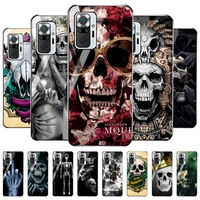 Tempered Glass Case For Xiaomi Redmi Note Pro Case Xiaomi 10T Pro 11T Note10 Pro 10S Lite Skeleton Skull Phone Covers