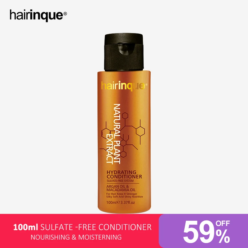 

HAIRINQUE 100ml Sulfate-Free System Hydrating Conditioner with Argan Oil Macadamia Nut Oil Silky Smooth Nourishing Hair Care