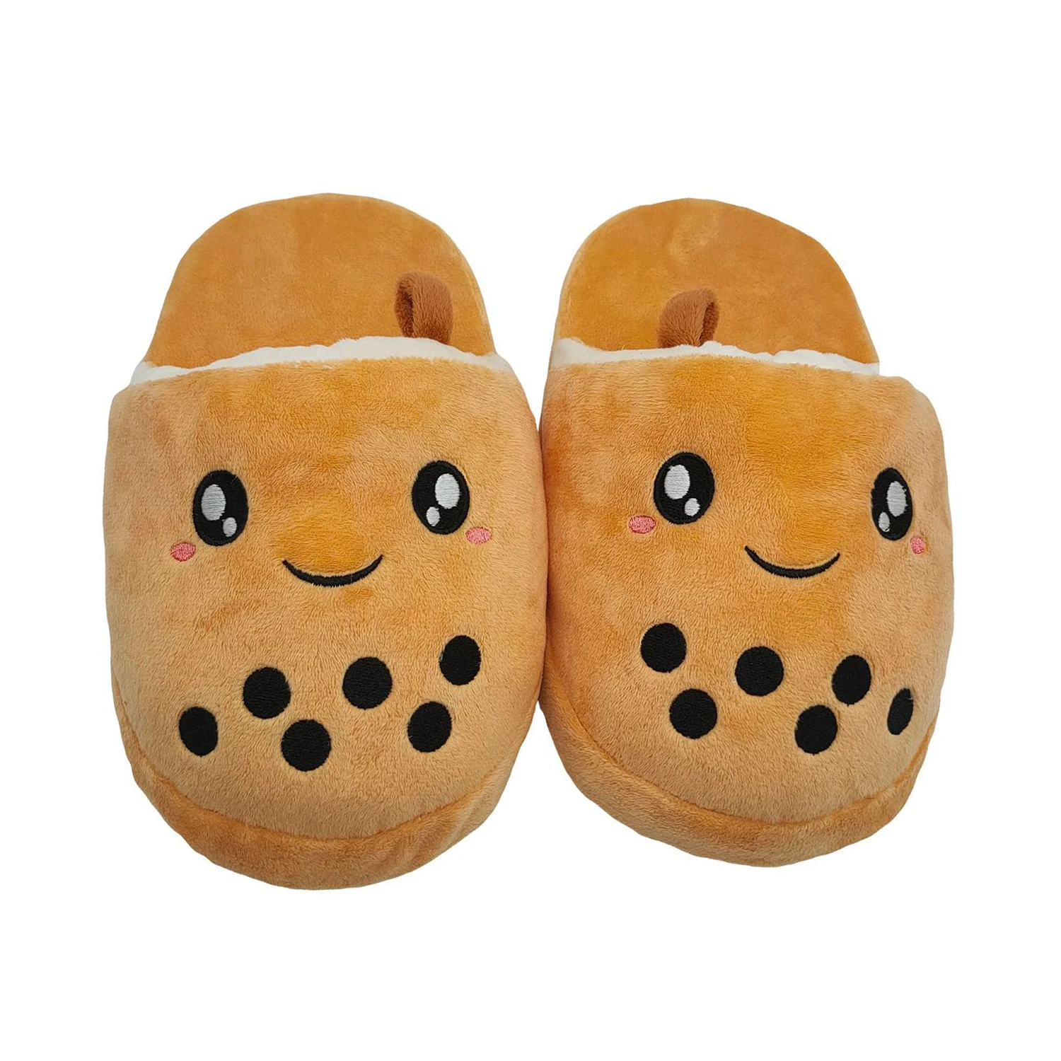 

Cute Bubble Tea Plush Slippers Stuffed Cartoon Body Cup Shaped Shoes Super Soft Realistic Lifelike Plush Food Adult Slippers