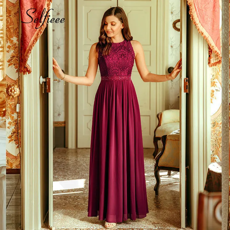 Новое Женское платье элегантное вечернее длинное шифоновое длиной до пола с