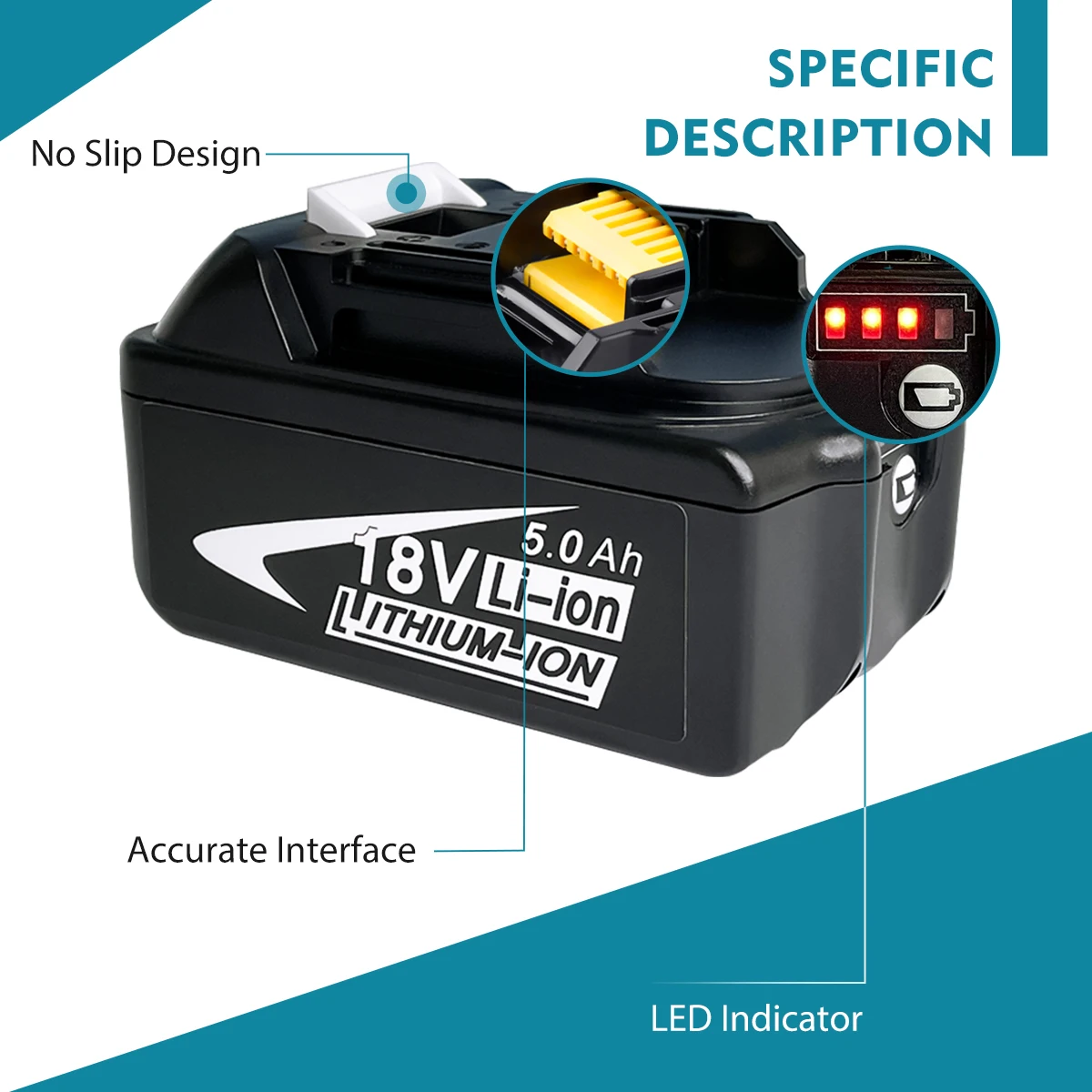 Литиевая батарея для электроинструментов MAkita BL1830 BL1850 BL1860 набор перезаряжаемых