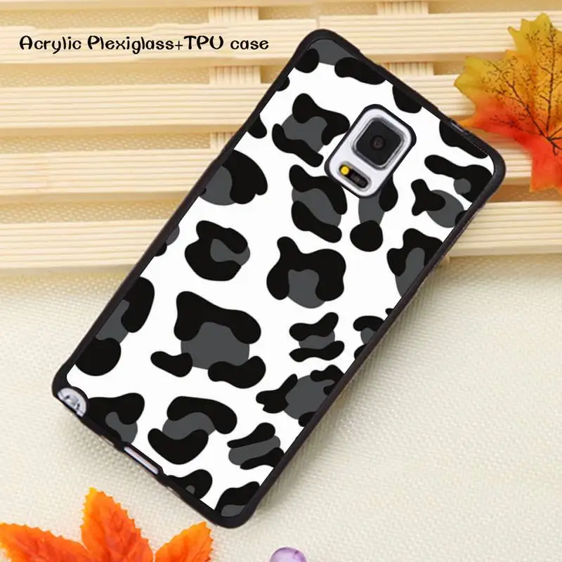 

Black White Cow Print Phone Case Acrylic Plexiglass TPU For Samsung Note20 10 9 8 7 5 Pro ULTRA