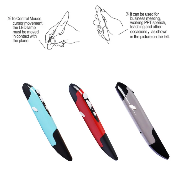 

2.4G Wireless USB Optical Presenter Pen Mouse Adjustable 1600DPI 4 Keys Mini Mice for Tablet Laptop PC Desktop Smart TV Box