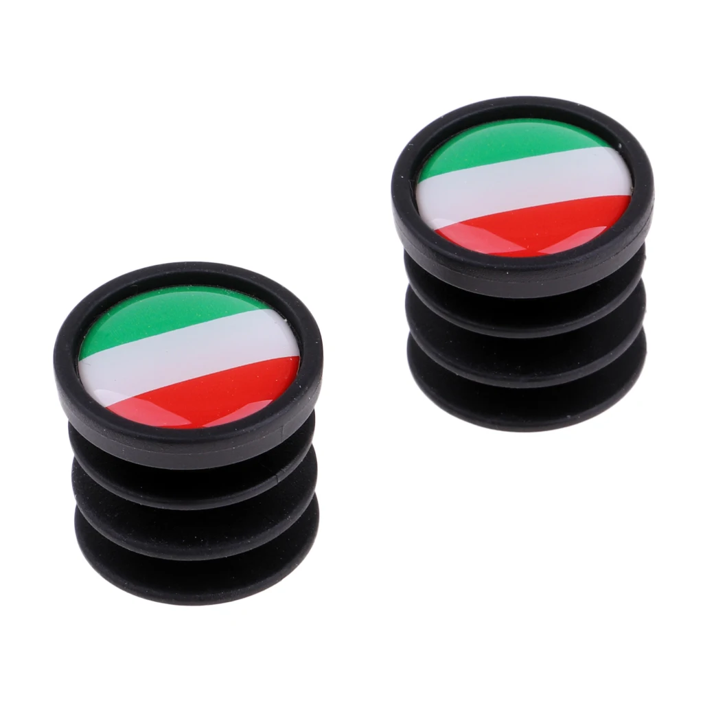 Italy 22mm 1 пара велосипедов Национальный флаг руль торцевые заглушки для MTB горная дорога велик ручки для велосипеда части-22 мм диаметр - Цвет: Italy 22mm