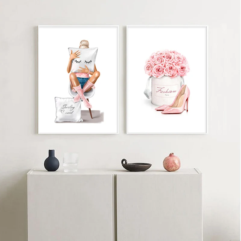 Модные настенные художественные картины на холсте ресницы черные губы постер