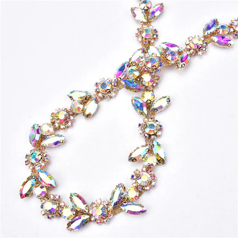 1 ярд Красивая цепь со стразами Diy костюм с аппликацией плотная лошадиный глаз