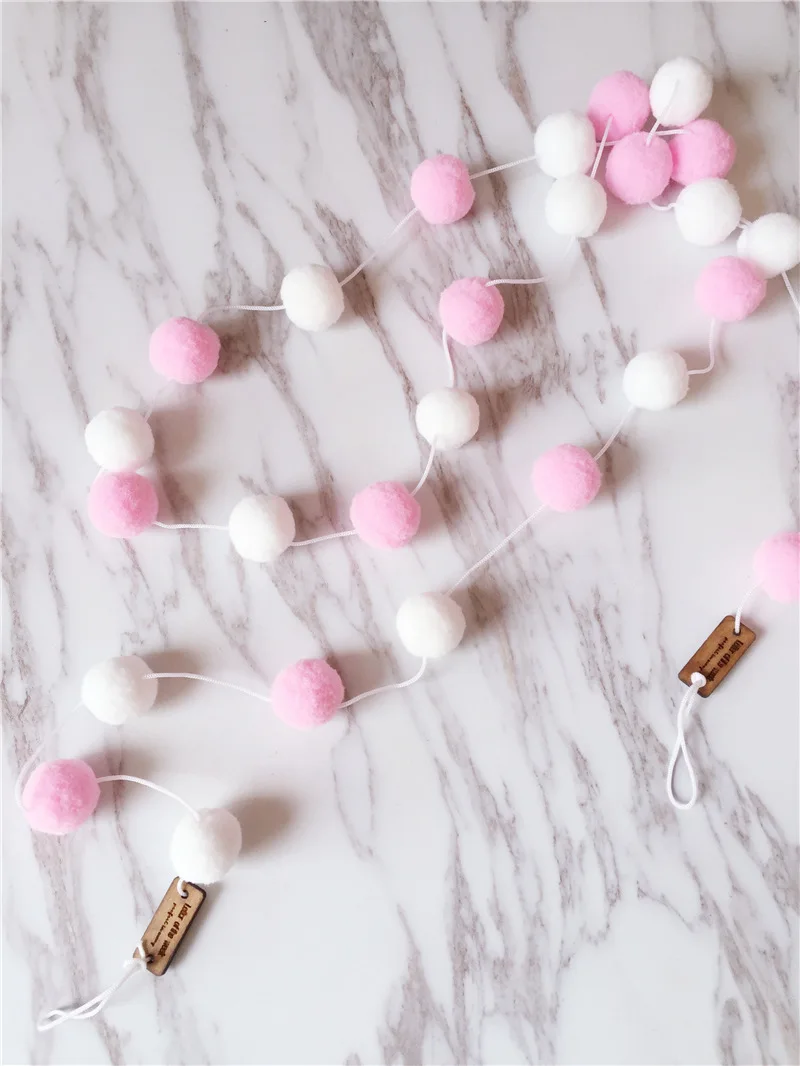 2 м DIY Macaron цвет волос шар Декор баннер Детская комната украшения баннер бамперы для постельных принадлежностей вечерние Флаги дети девочки декор комнаты